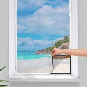 Red de cortina de malla magnética Diy, ventana de pantalla negra y gris a prueba de insectos y Mosquitos - Product Image 1