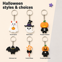 Porte-clés personnalisé en PVC pour Halloween, imprimé UV, motif, forme et couleur personnalisés, emballage OEM ODM pour l'approvisionnement en gros B2B