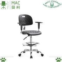 Usine de Foshan Sillas de Oficina PU ESD Lab Chaise Pivotante Repose-pieds Anneau Chaise pour Laboratoire Hospitalier