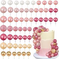 Décoration de gâteau en plastique nacré multicolore, motif bulles scintillantes, pour cupcakes, mariage, anniversaire, fournitures de fête