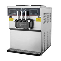 Zachte ijsmachine met dubbele compressor, 48-50L/uur, Mogo soft serve ijsmachine, tafelmodel, commercieel gebruik
