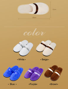 Zapatilla de hotel de alta calidad de grado superior con logotipo personalizado, zapatilla de toalla de algodón de suela gruesa para Navidad y <span class=keywords><strong>A</strong></span>ño Nuevo, venta al por mayor - Product Image 5