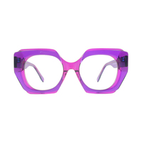 Gafas Ópticas de Montura Grande 2024, Gafas de Acetato de Diseño de Marca de Lujo Personalizadas, Gafas con Decoración de Metal Vintage