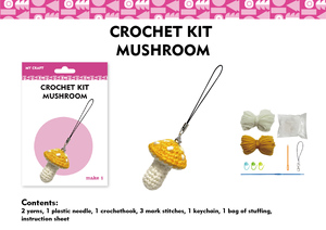 Kit de crochet DIY <span class=keywords><strong>VOSAN</strong></span> Champignon jaune, porte-clés à coudre, fournitures de tricot pour les amateurs de loisirs créatifs à partir de 7 ans - Product Image 4
