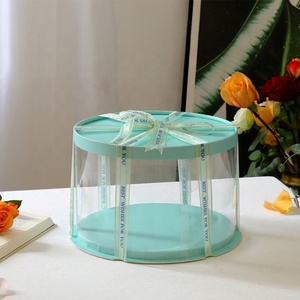 Boîte cadeau de luxe, qualité alimentaire, mariage, anniversaire, fête, boîtes rondes transparentes pour gâteaux et biscuits - Product Image 2