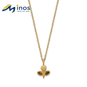 Collane alla Moda <span class=keywords><strong>con</strong></span> Ciondolo a Forma di Fiore, Stile Dolce e Grazioso, <span class=keywords><strong>Collana</strong></span> Zodiacale Placcata in Oro 18K PVD in Acciaio Inossidabile - Product Image 2