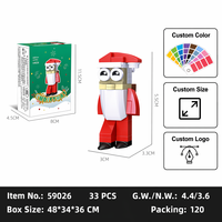 Set de Bloques de Construcción Personalizados con Personajes Navideños, Juguete de Construcción STEM, Ladrillos DIY OEM, Kit de Modelo Navideño, Regalo para Niños