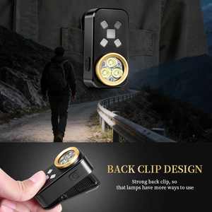 Yunmai H30 Led Flashlight Rechargeable Magnetic Clip Compact Outdoor <b>Work</b> <b>Light</b> With Red Blue Warning <b>Lights</b> - Product Image 4
