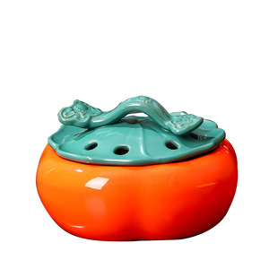 Ceramic Persimmon Incense Burner Aromatherapy Diffuser For Home Office <b>Desk</b> Decor With Sandalwood Agarwood Use - Product Image 5