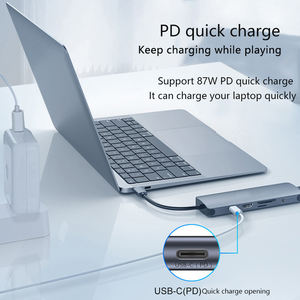 Hub USB C 9 en 1 de Alta Calidad, Adaptador Tipo C, Estación de Acoplamiento 4K para HDMI, RJ45, Audio de 3.5mm para Accesorios de Computadora - Product Image 4