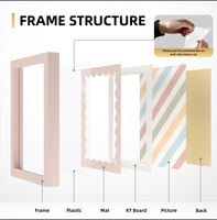 Fábrica al por mayor nuevo marco de fotos de madera de onda de Color 4x6 5x7 8x10 pulgadas estilo colgante de lujo para la decoración del hogar colgante de pared