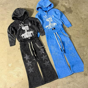 Felpa con Cappuccio in Spugna Francese Personalizzata con Perle, Stile Oversize Corto con Stampa Grafica, Produttore di Felpe con Zip in Cotone Spesso per Uomo - Product Image 4