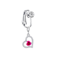 Nouveau piercing de nombril en zircon, bijou corporel avec barre de 6 mm de longueur et 10 mm, bijoux en alliage et cristal avec clips d'oreille