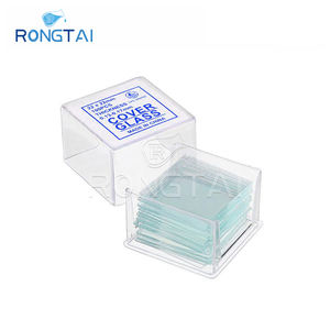 RONGTAI 현미경 슬라이드 커버 슬립 유리 제조업체 멸균 유리 슬라이드 중국 18X18mm 현미경 커버 유리 슬립 - Product Image 2