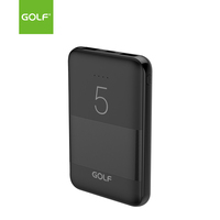 Regalo promocional Cargador de teléfono móvil Puertos USB duales LED Mini banco de energía portátil 5000mAh Tamaño Delgado