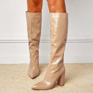 Nouvelle Collection XSD : Bottes Over-the-Knee à Fermeture Éclair, Bout Pointu et Talon Épais – Collection Hiver - Product Image 4