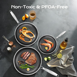 Châu Âu chuyên nghiệp không dính tổ ong Frying <span class=keywords><strong>Pan</strong></span> Set triply 304/316 thép không gỉ cảm ứng thực phẩm nấu ăn <span class=keywords><strong>Fry</strong></span> <span class=keywords><strong>Pan</strong></span> Set với nắp - Product Image 6