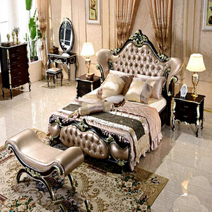 Muebles de dormitorio hechos a mano de estilo italiano, muebles de madera de teca para dormitorio, estilo antiguo, de lujo, americano - Product Image 1