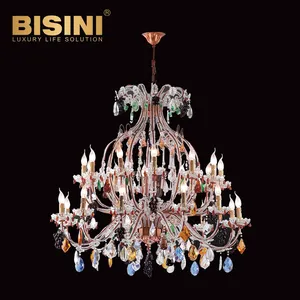 Lustre de salon de luxe, lumière royale Festive, lampe de plafond de décoration en cristal acrylique en verre de fer