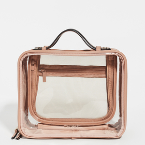 Tuỳ Chỉnh Màu Hồng Đôi Dây Kéo Da Mỹ Phẩm <span class=keywords><strong>Train</strong></span> Trường Hợp Với PVC Pocket Lớn Rõ Ràng Mỹ Phẩm Trường Hợp Cho Du Lịch - Product Image 2