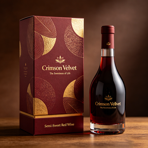 Boîte d'emballage de vin rouge semi-doux en carton pliable avec impression UV et logo personnalisé pour la vente en gros - Product Image 1