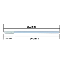 Bâtonnets de mousse de nettoyage de la poussière d'ordinateur vert bleu écouvillon de salle blanche 68mm