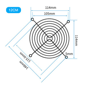 Huierde - Rejilla Protectora para Ventilador de 12 cm, Cubierta de Malla Protectora, Accesorio de Refrigeración para Montaje en Chasis - Product Image 1