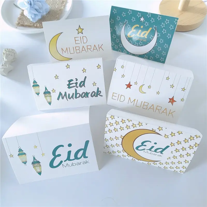 Pafu Muslim Party Eid Money Envelopes Ramadan Eid Gift Card Holders Ramadan Greeting Card with Envelope Eid Greeting Card Set