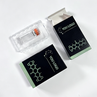 Boîte en papier pour flacon, résistante à l'eau et à la chaleur, avec plateau en plastique, logo personnalisé, finition brillante, pour flacon de 3 ml/10 ml