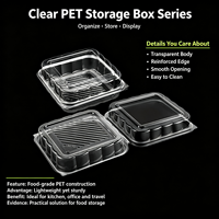 Contenants alimentaires jetables en plastique PET transparent pour hamburgers, pains, sushis et salades
