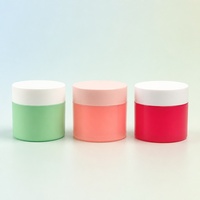 Pot cosmétique vide en PP double couche coloré à large ouverture pour masque facial, beurre corporel, gommage, pommade
