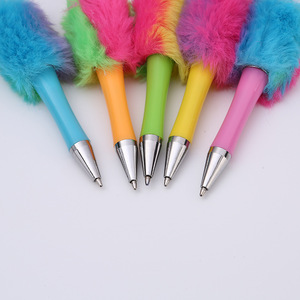 Creative DIY Plush Stylos en plastique Mignon Pom Ball Perles Pen Nouvelles Ventes pour Cadeaux pour Enfants - Product Image 5