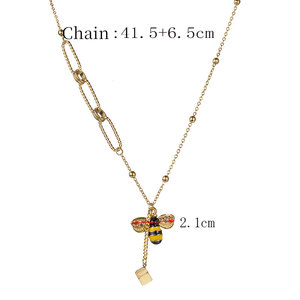 Collar de Abeja Chapado en Oro de 14k y 18k, de Acero Inoxidable 316L, Resistente al Agua y al Deslustre, para Mujer - Product Image 6