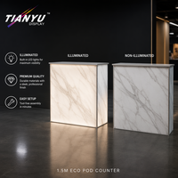 Mostrador de Recepción LED de Lujo Premium, Diseño Moderno para Vestíbulo de Hotel, Mostrador Frontal Portátil, Podio de Exhibición y Registro