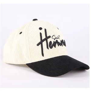 Gorra de Béisbol de Pana Unisex Personalizada de Alta Calidad, Impermeable, de 6 Paneles, con Logotipo Bordado e Impreso, al por Mayor - Product Image 6