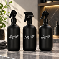 Bouteilles de spray désodorisant personnalisées de couleur verte, en PET de 300 ml et 500 ml, avec pulvérisateurs à gâchette