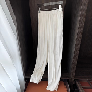 <span class=keywords><strong>Pantaloni</strong></span> da donna in <span class=keywords><strong>misto</strong></span> cotone a tutta lunghezza <span class=keywords><strong>pantaloni</strong></span> larghi dritti Casual con coulisse a vita alta traspirante larghi - Product Image 2