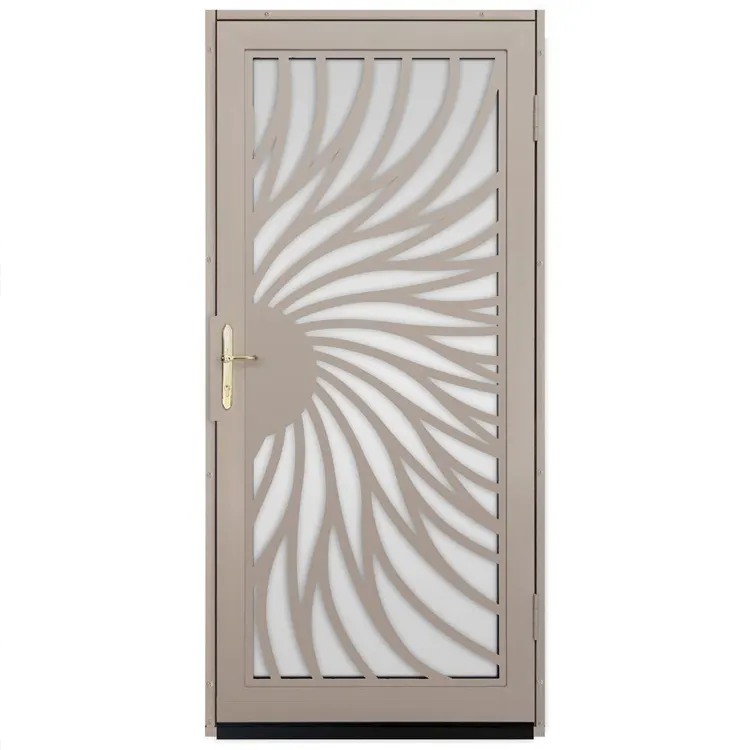 Conception de gril de porte principale de double porte d'entrée de maison avec la porte de fer forgé de Sidelight à vendre