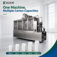 Remplisseur de cartons pour boissons (pulpe/granulés) pour lait, yaourt, boissons, jus, boissons céréaliers, thé, café, crème