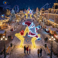 Maßgefertigte Beleuchtete 3D LED Weihnachtsmann-Stern-Lichter Weihnachtsmotiv-Beleuchtung für Freizeitparks Kommerzielle Feiertags-Lichtinstallationen