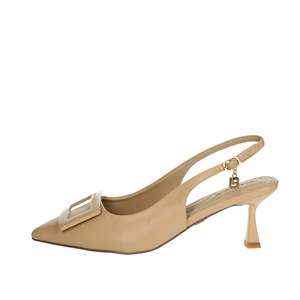 Scarpe con Tacco Laura Biagiotti da Donna, Modello Slingback Beige 8971Z, Punta Affusolata - Product Image 1