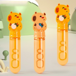 Juguetes de exterior: Bonito set de varitas de burbujas de plástico con forma de conejo, juguete de mano para niños, varita de agua con diseño de animal de dibujos animados (pato amarillo) - Product Image 4