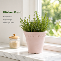 Pot de fleurs en plastique terracotta de 10 pouces, grande capacité, pour plantes d'extérieur, pour la cour