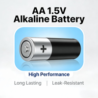 Baterai Alkaline Sekali Pakai Custom Logo AA Stabil 1.5V untuk Radio, Senter, Kamera, Pencukur, Kunci Mobil, Remote Control