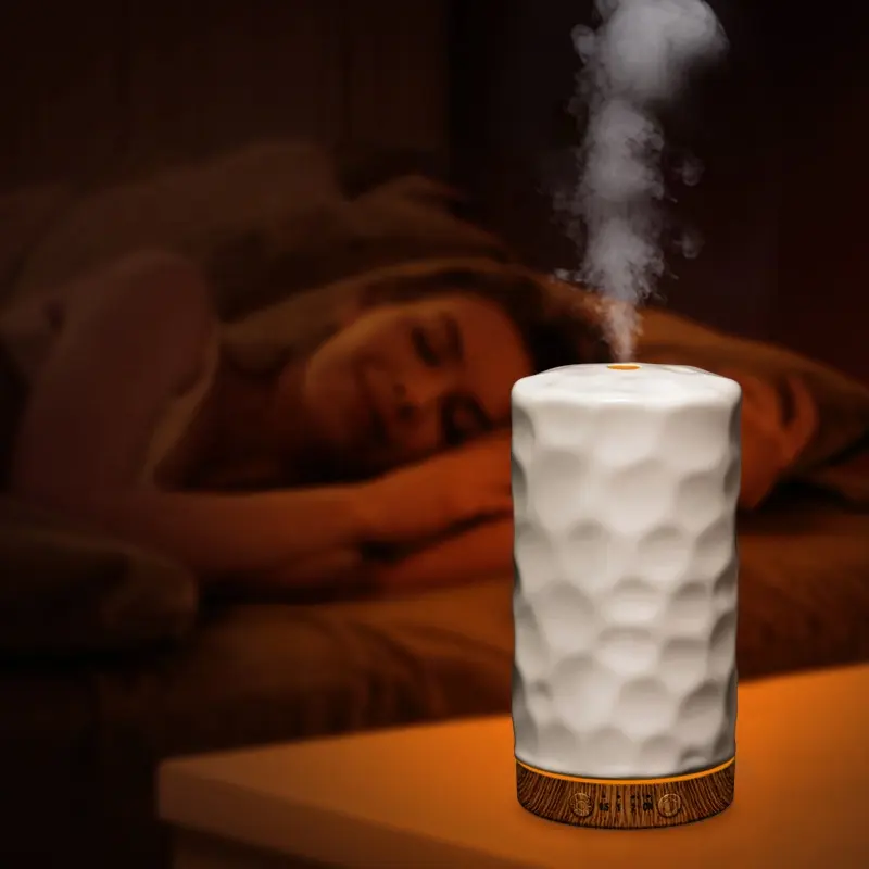 New Arrival 160ml The Water Cube Ceramic Wood Aroma Diffuser Stone Air Humidifier Ultrasonic Essential Oil Diffuser