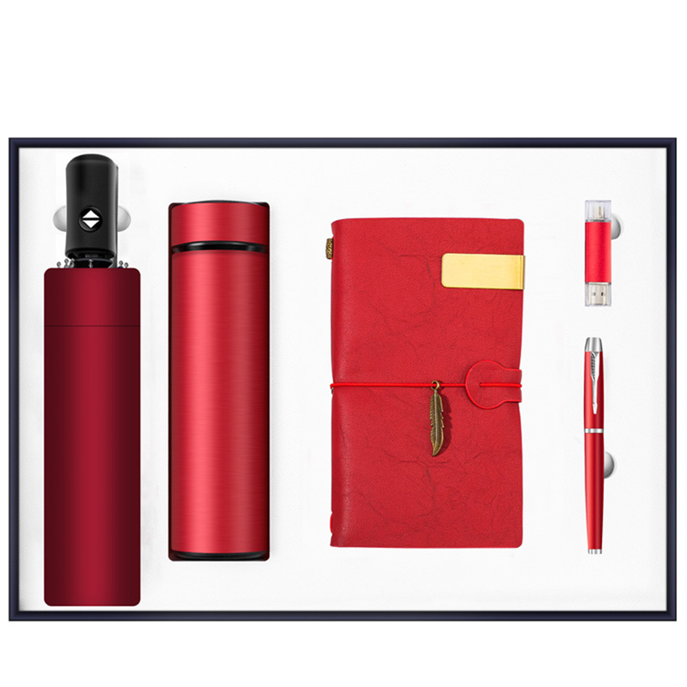 Red5sets carnet/stylo/16GUSB/parapluie/bouteille d'eau