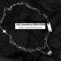 Collar Único de Doble Capa con Diamantes y Colgante Giratorio, Hipoalergénico, Superventas, Joyería Fina Casual para el Trabajo