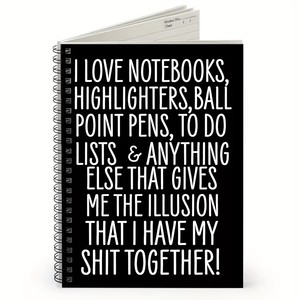 Carnet spirale de haute qualité avec citations humoristiques pour les amateurs de papeterie, carnet A5 ligné pour listes de tâches et notes - Product Image 2