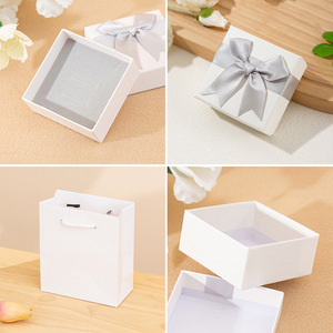 Square Waterproof Gift Boxes Matt Lamination <b>Sponge</b> Lining Ribbon Bow Ivory Board High-End Rigid Packaging for Gift Craft Use - Product Image 4