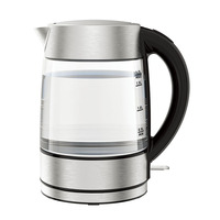 Bouilloire électrique portable en acier inoxydable 304, arrêt automatique, capacité 1,7 L, puissance 2000 W, pour usage domestique et hôtelier